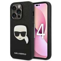 Husa Apple iPhone KARL LAGERFELD 14 Pro Saffiano Saffiano Karl`s Head Patch Negru Hardcase